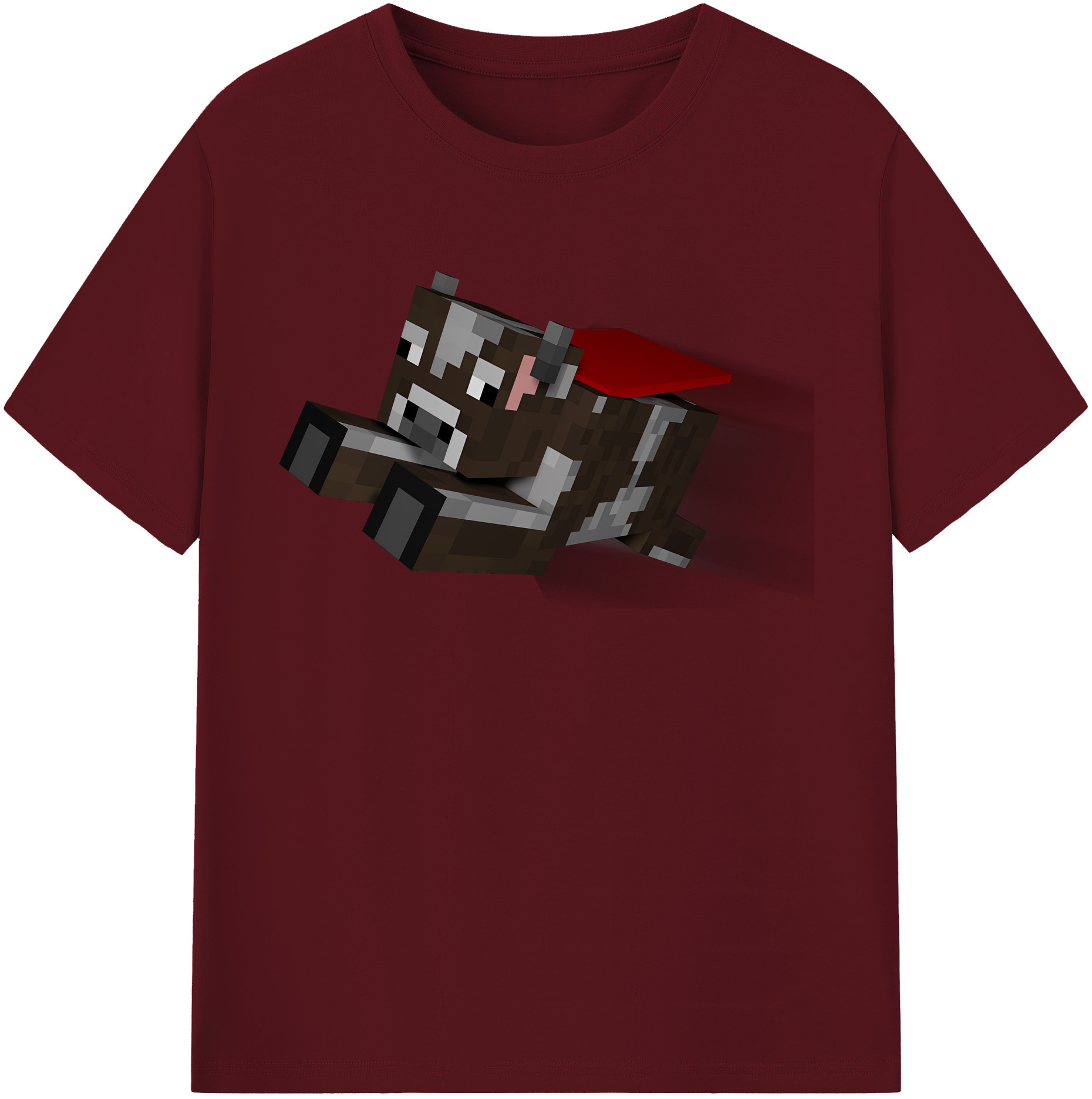 （画像用） マインクラフト ブロックの世界 Minecraft MC Block world 綿100％半袖Tシャツ（フロントプリント）